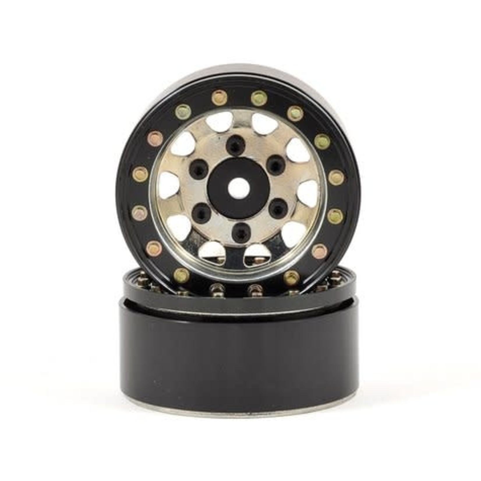 SSD RC #SSD00099 SSD RC D Hole 1.55" Steel Beadlock Crawler Wheels (Silver) (2)