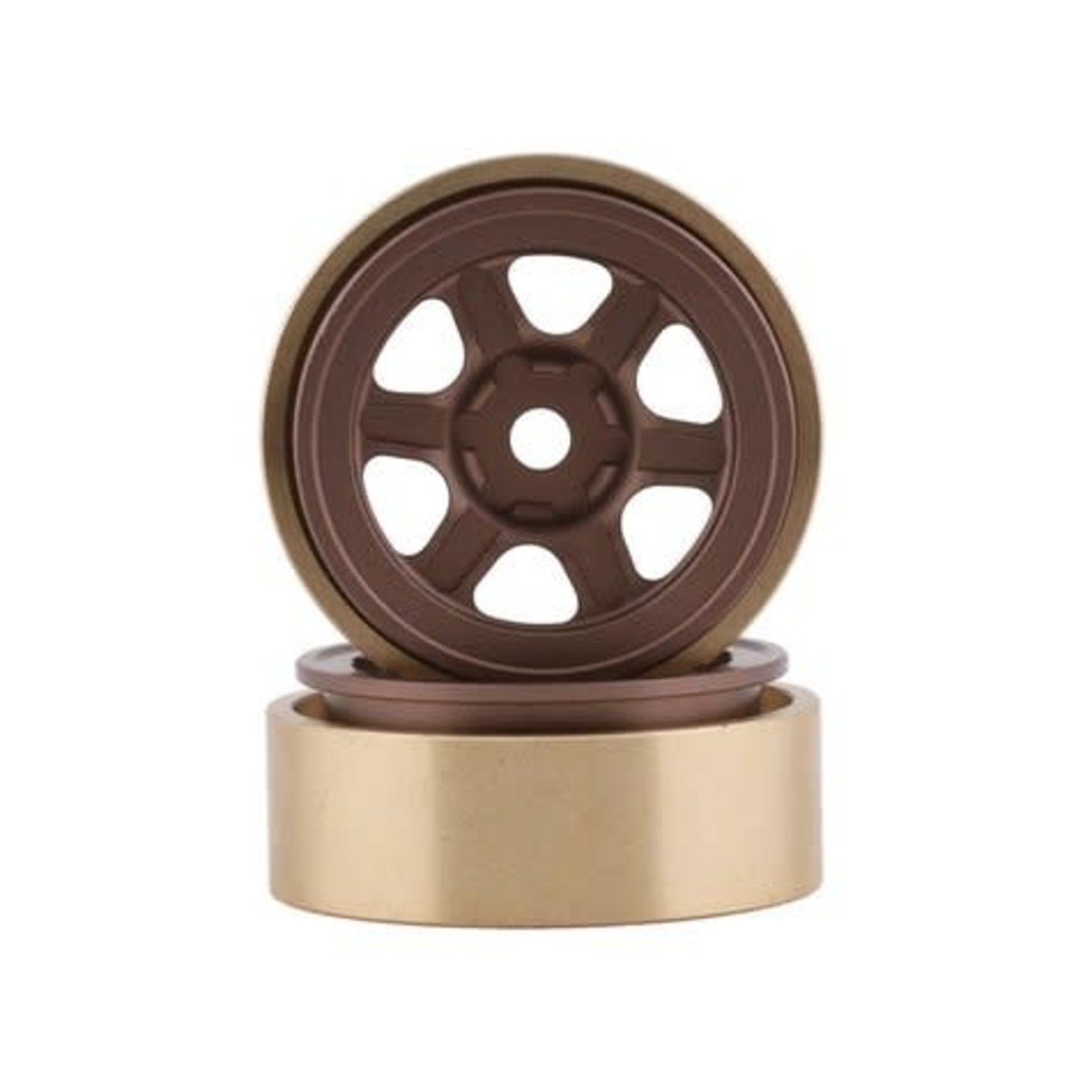 SSD RC #SSD00440 SSD RC SCX24 1.0” Aluminum/Brass Challenger Wheels (Bronze) (2)