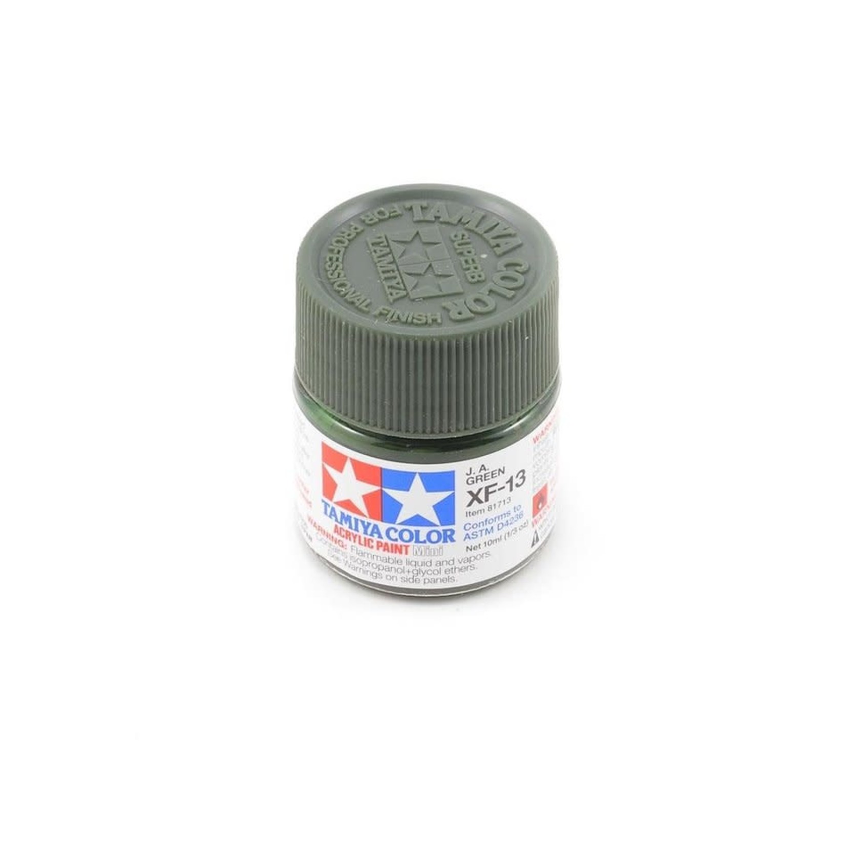 Tamiya #81713 Tamiya Acrylic Mini XF-13 J.A. Flat Green Paint (10ml)