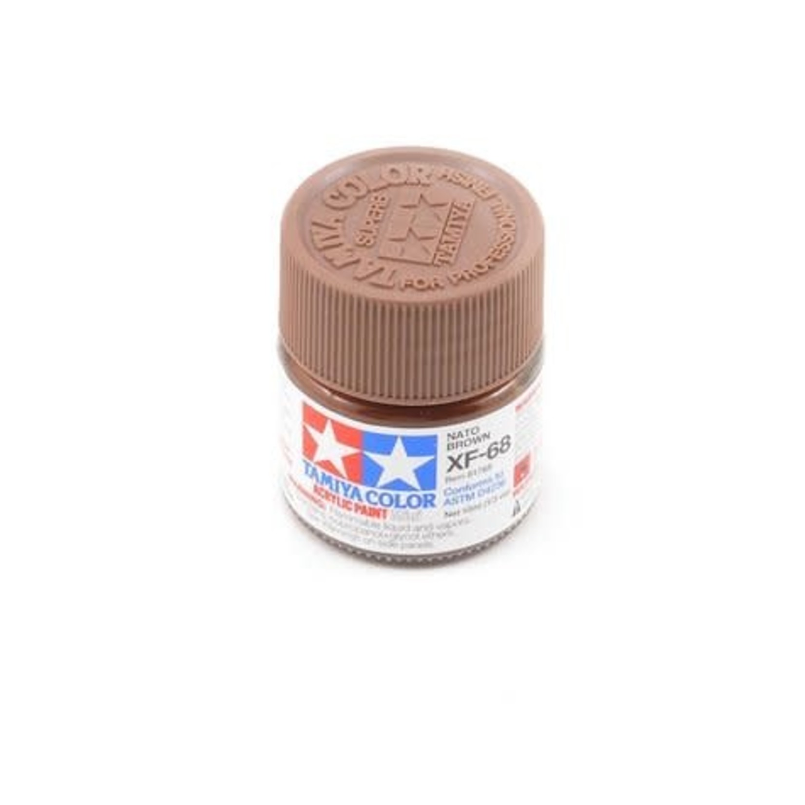 Tamiya #81768 Tamiya Acrylic Mini XF-68 Flat Nato Brown Paint (10ml)