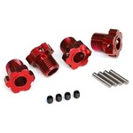 Traxxas #8654R Traxxas 17mm Splined Wheel Hub Hex (Red) (4)