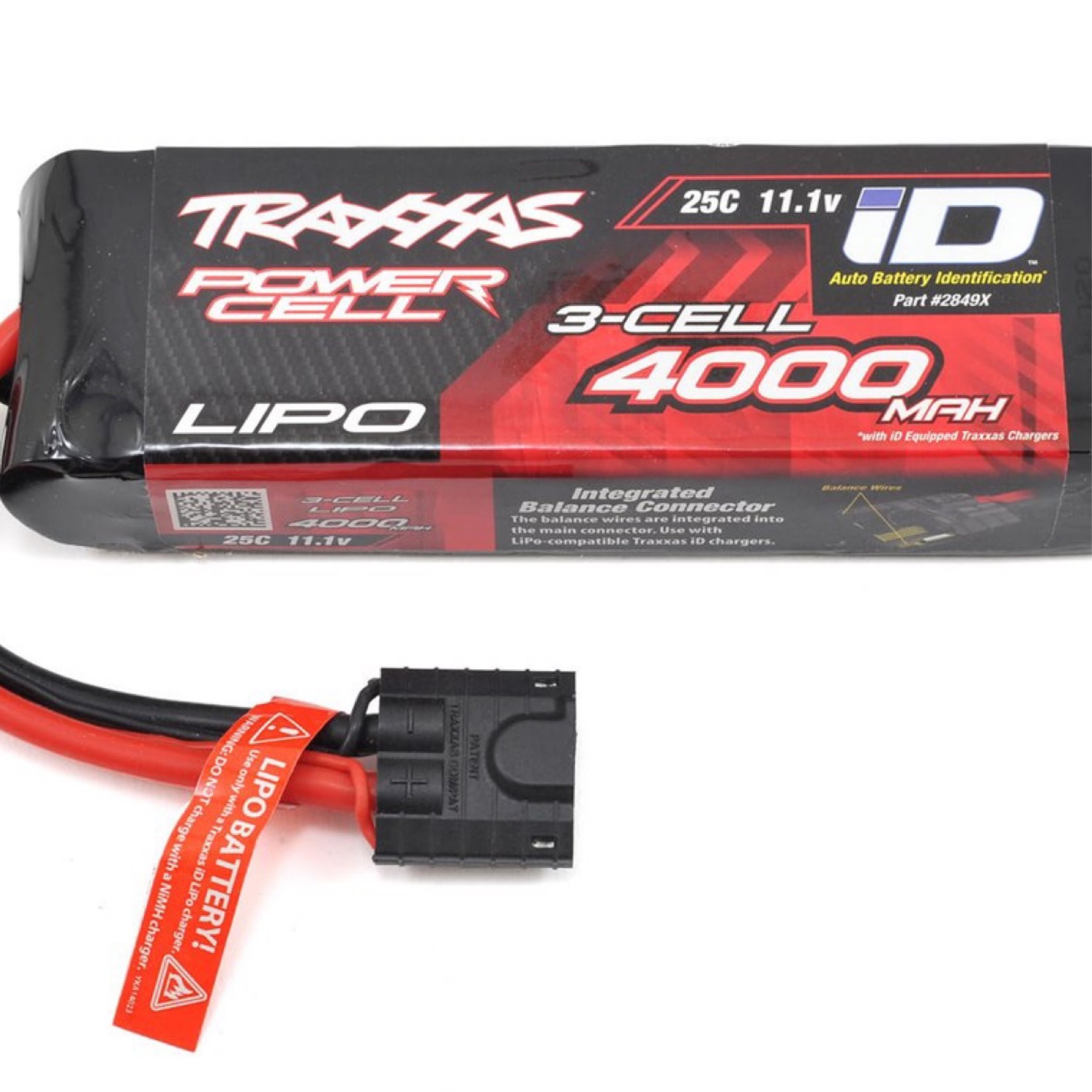 Traxxas Traxxas 3S "Power Cell" 25C LiPo Battery w/iD Traxxas Connector (11.1V/4000mAh) #2849X