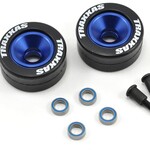 Traxxas Traxxas Aluminum Wheelie Bar Wheel Set w/Rubber Tires (Blue) (2) #5186A