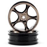 Traxxas #2473A Traxxas 2.2" Bandit Front Tracer Buggy Wheels (2) (Black Chrome) (Pins)