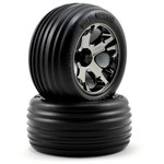 Traxxas #3771A Traxxas Alias Pre-Mounted Front Tires w/All-Star Wheels (2) (Black Chrome) (Standard)