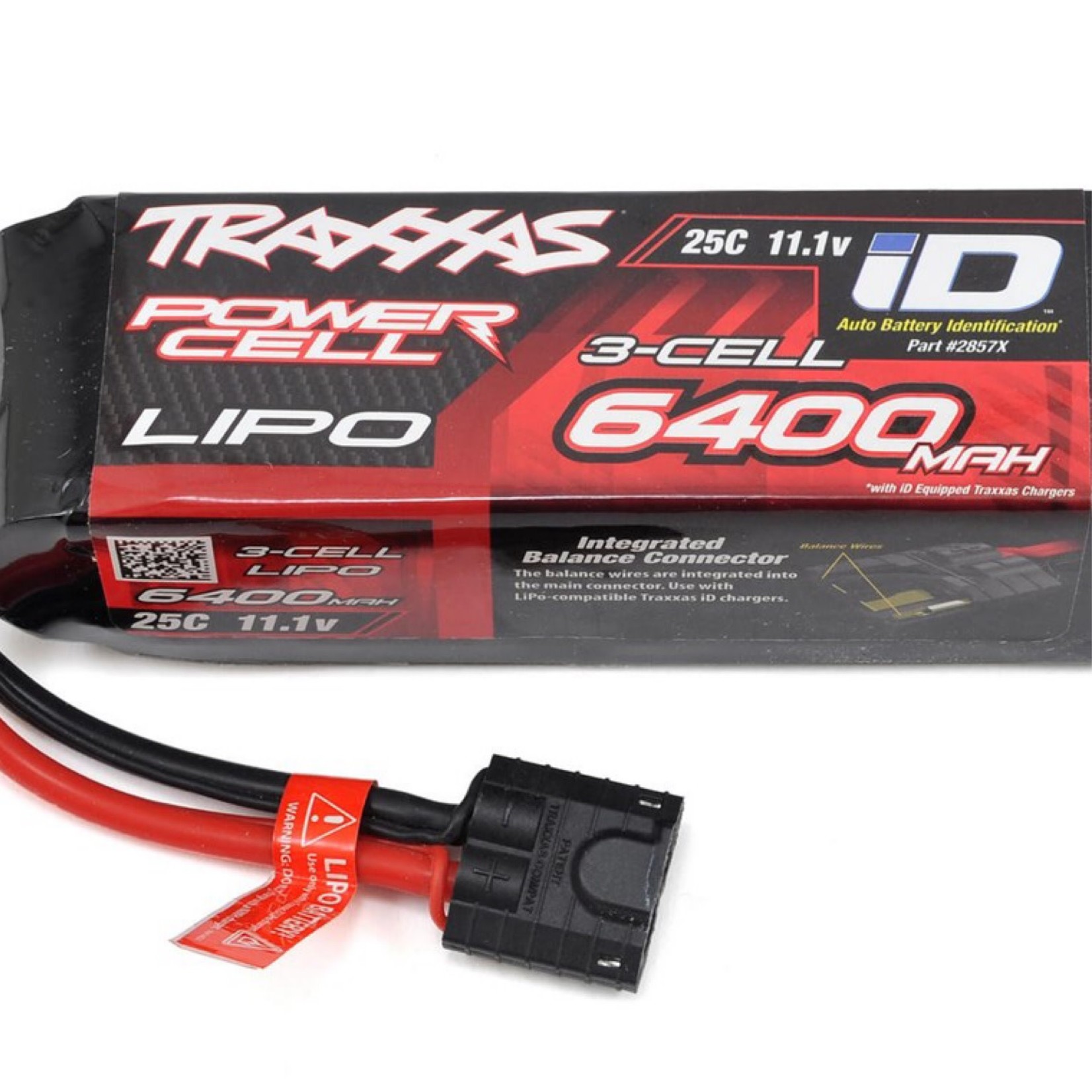 Traxxas Traxxas 3S "Power Cell" 25C LiPo Battery w/iD Traxxas Connector (11.1V/6400mAh) #2857X