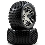 Traxxas #3770A Traxxas Alias Rear Tires w/All-Star Wheels (2) (Black Chrome) (Standard)