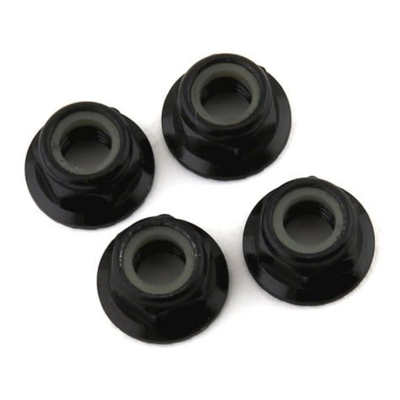 Traxxas #8447A Traxxas 5mm Aluminum Flanged Nylon Locking Nuts (Black) (4)