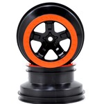 Traxxas Traxxas 2.2/3.0 Dual Profile SCT Front Wheel (2) (Black/Orange)  #5870X
