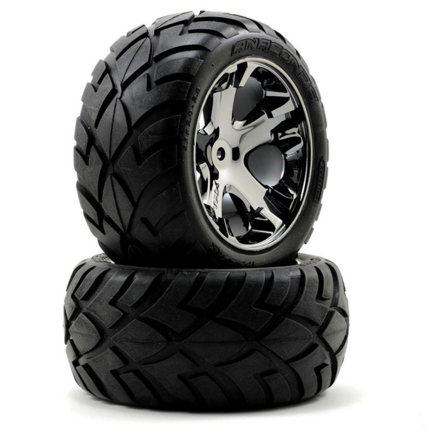 Traxxas Traxxas Anaconda Rear Tires w/All-Star Wheels (2) (Black Chrome) (Standard) #3773A