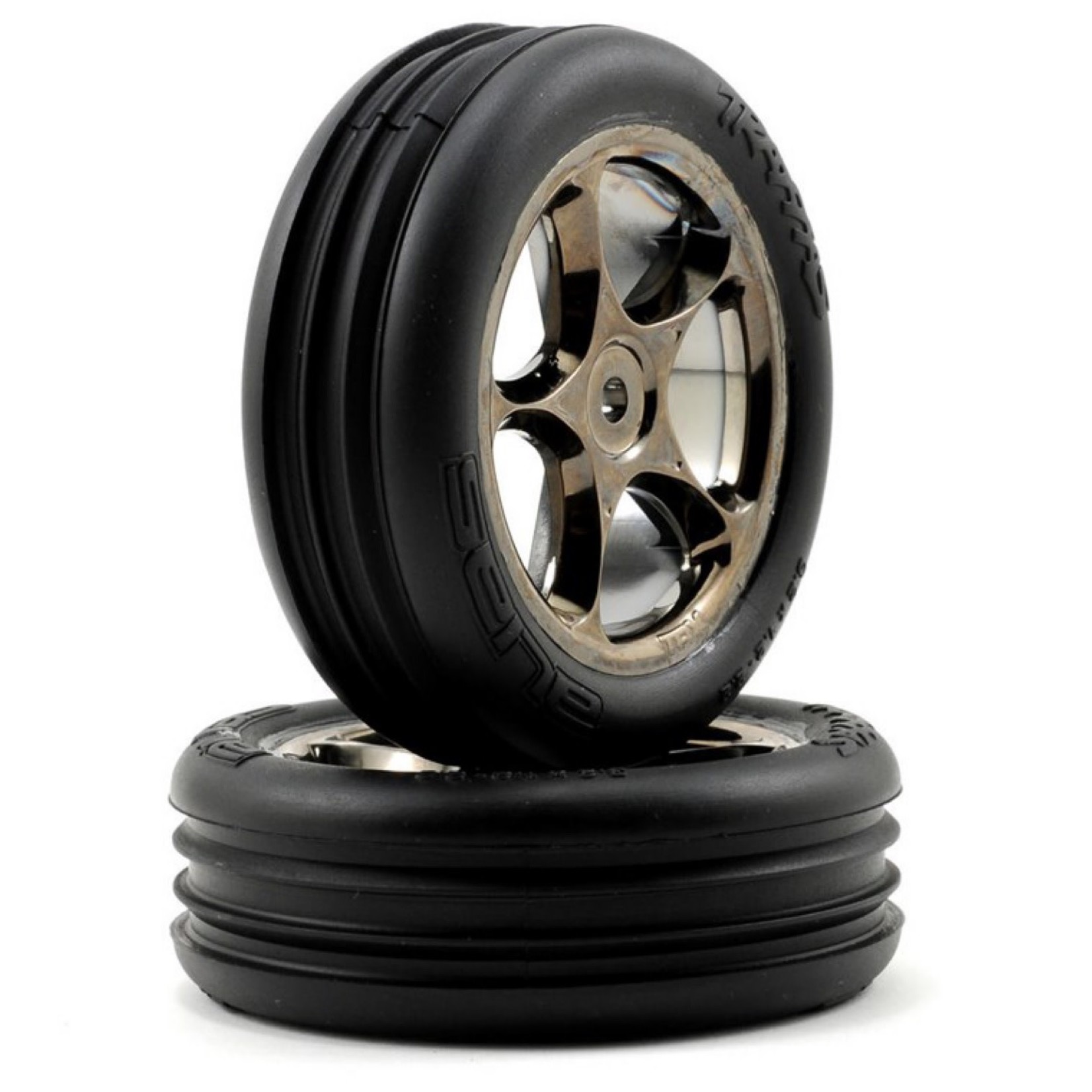 Traxxas #2471A Traxxas Alias 2.2" Front Pre-Mounted Tires (2) (Black Chrome) (Standard) (Bandit)