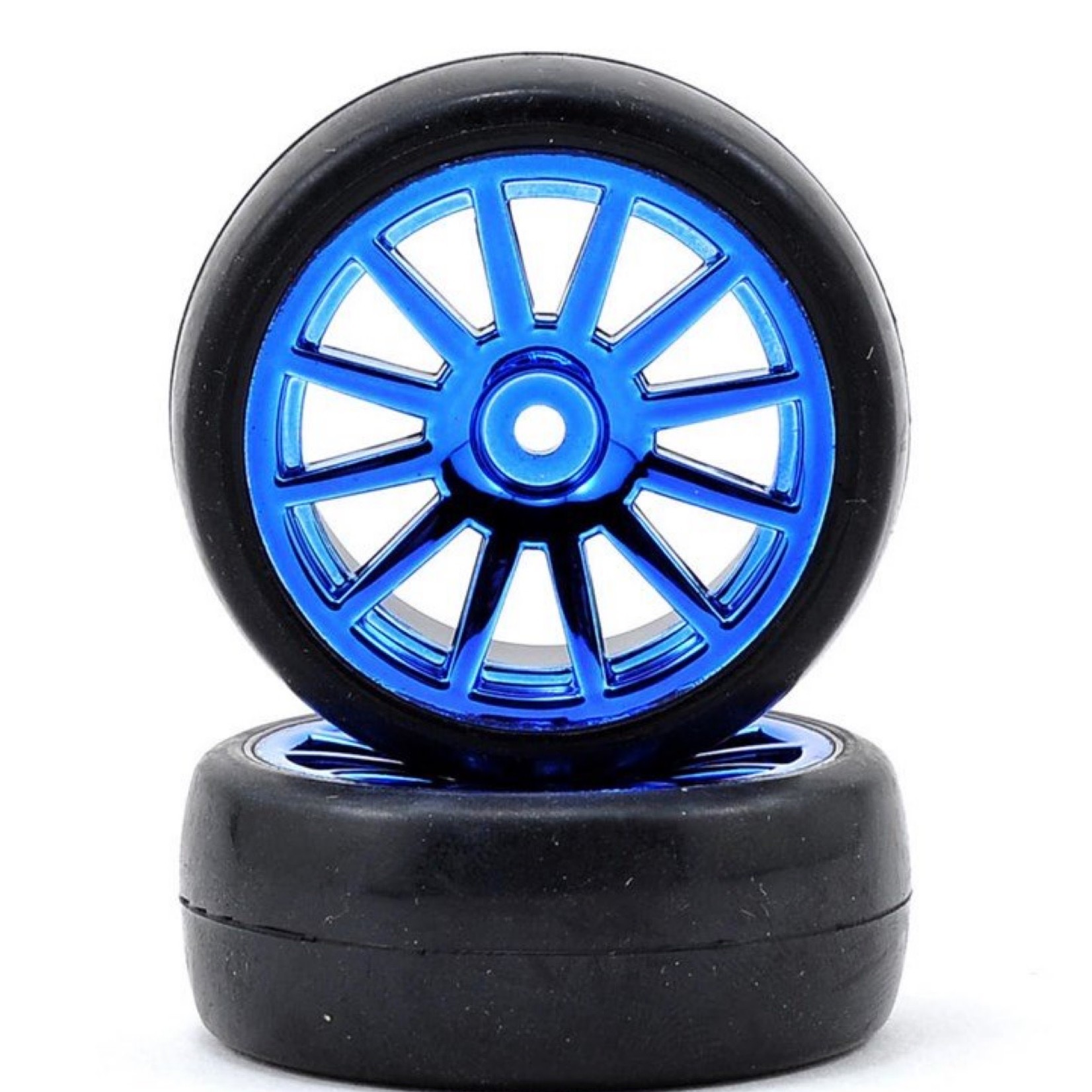 Traxxas Traxxas LaTrax Pre-Mounted Slick Tires & 12-Spoke Wheels (Blue Chrome) (2) #7573R