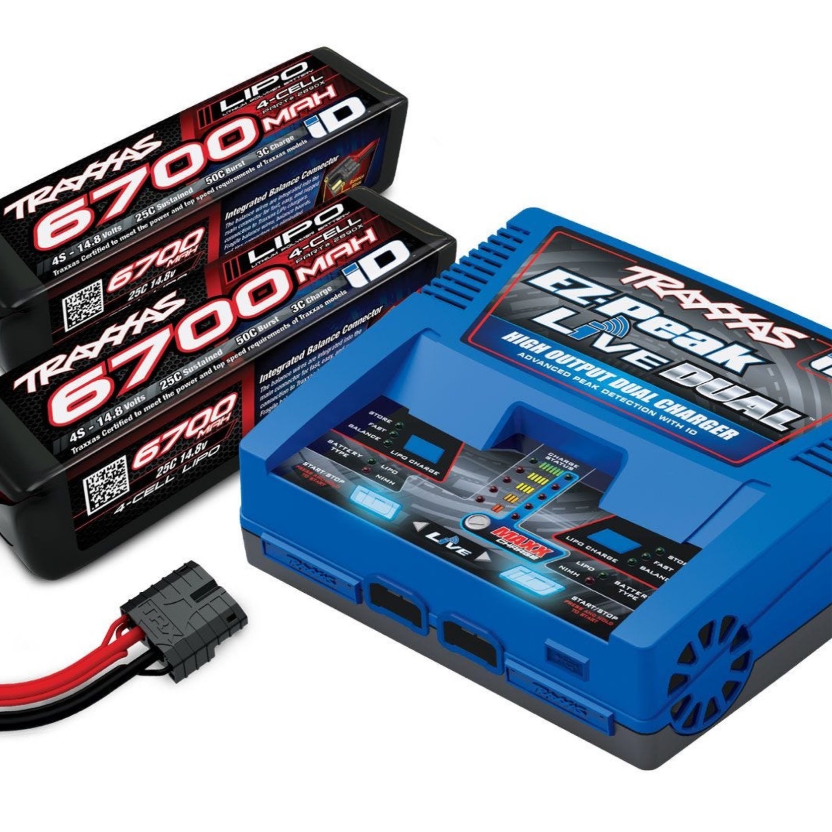 Traxxas #2997 Traxxas EZ-Peak Live 4S "Completer Pack" Multi-Chemistry Battery Charger w/Two Power Cell 4S Batteries (6700mAh)