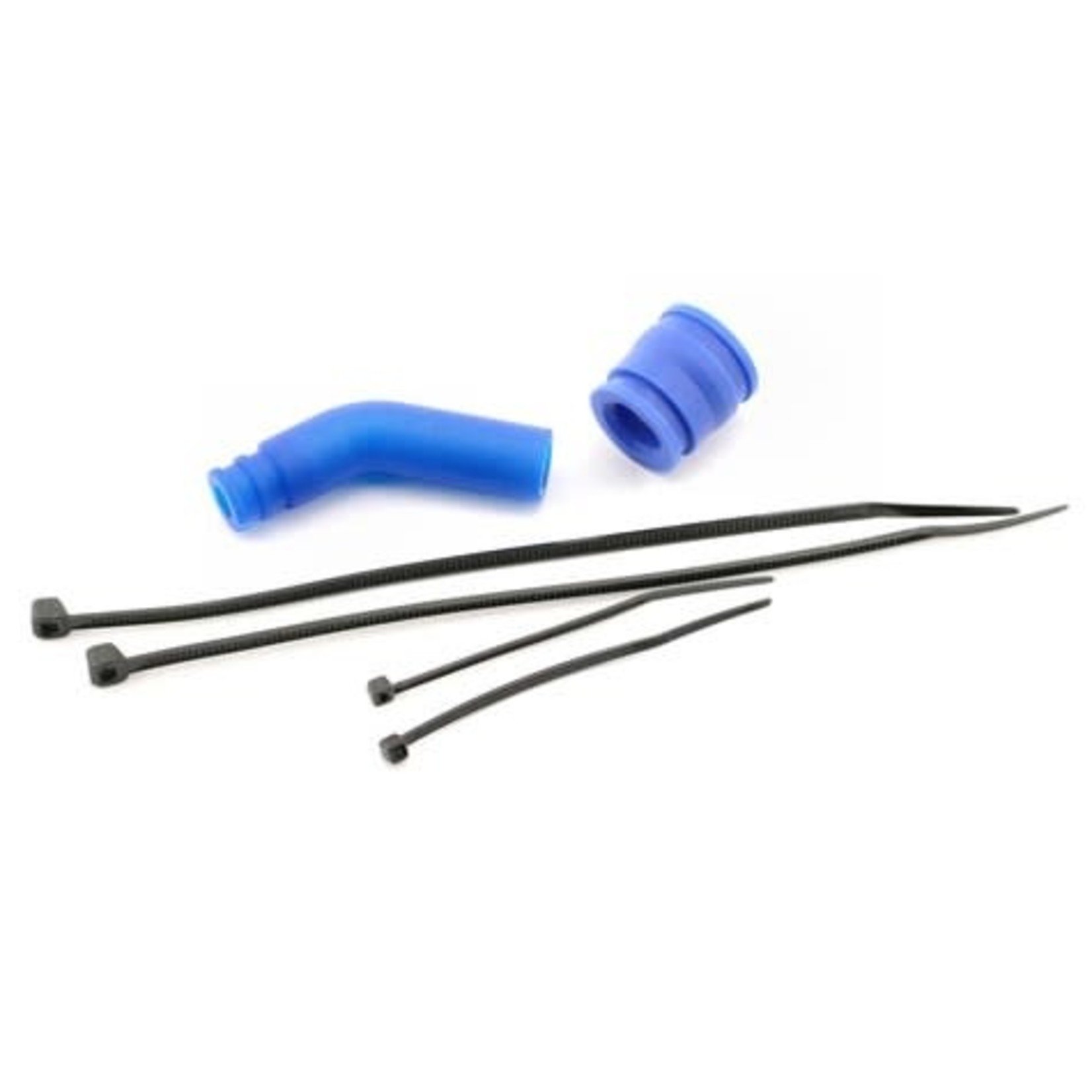Traxxas Traxxas Molded Pipe Coupler (Blue) w/ Exhaust Deflecter & Long Cable Ties #5245