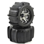 Traxxas #4175  Traxxas Paddle Tires 2.8" Pre-Mounted w/All-Star Nitro Front Wheels (2) (Black Chrome)