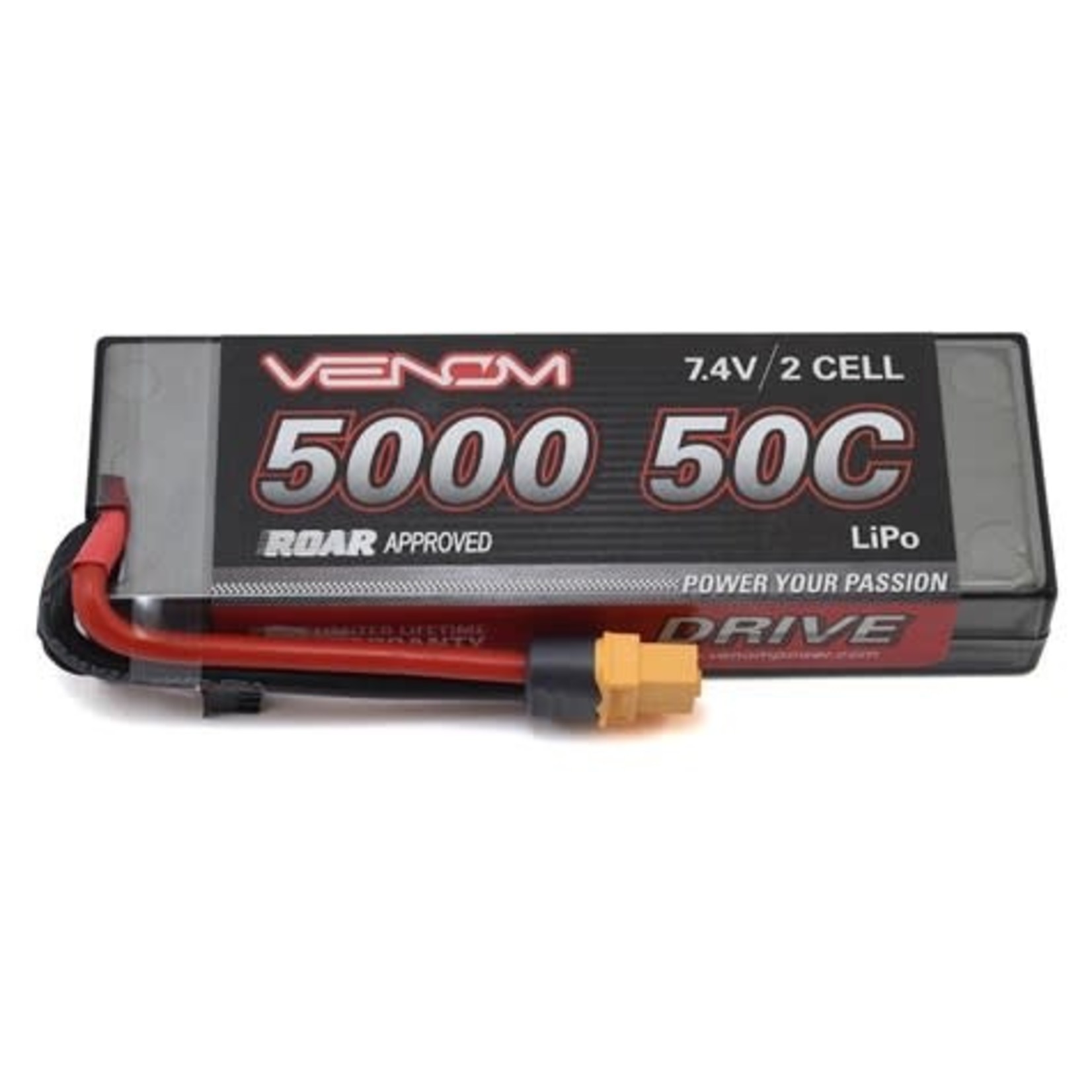 Venom Power Venom Power 2S 50C Hard Case LiPo Battery w/UNI 2.0 Connector (7.4V/5000mAh). #15058