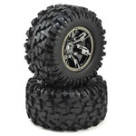 Traxxas #7772A  Traxxas X-Maxx Pre-Mounted Tires & Wheels (Black Chrome) (2)