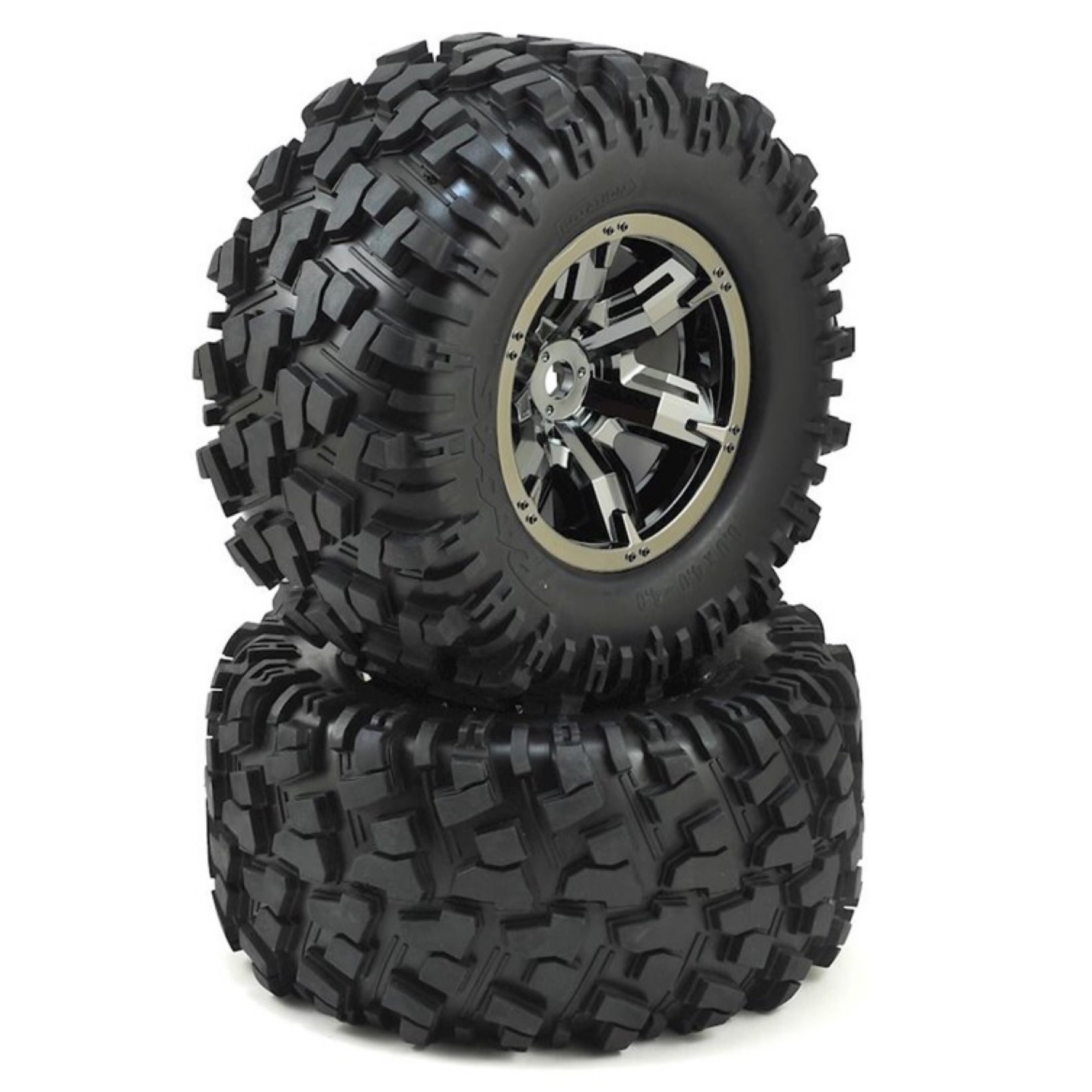 Traxxas #7772A  Traxxas X-Maxx Pre-Mounted Tires & Wheels (Black Chrome) (2)