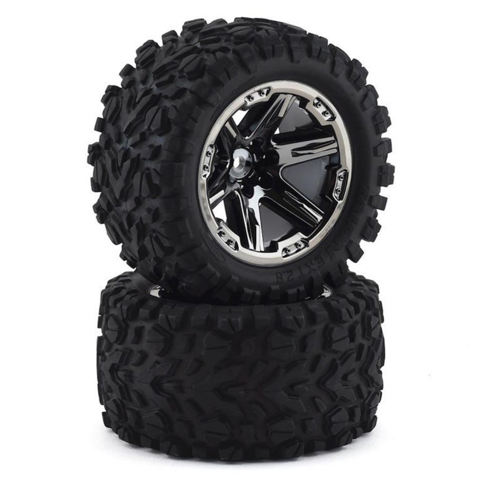 Traxxas #6773X Traxxas Talon EXT 2.8" Pre-Mounted Tires w/RXT Wheels (2) (Black Chrome)