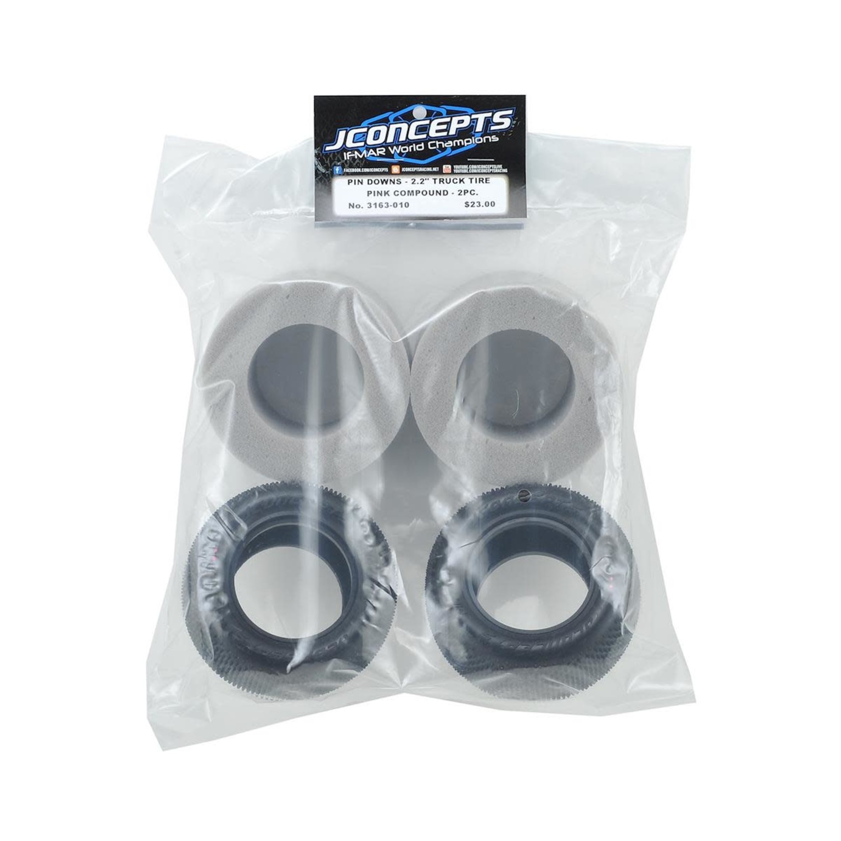 JConcepts #3163-010 JConcepts Pin Downs Carpet 2.2" Truck Tires (2) (Pink)