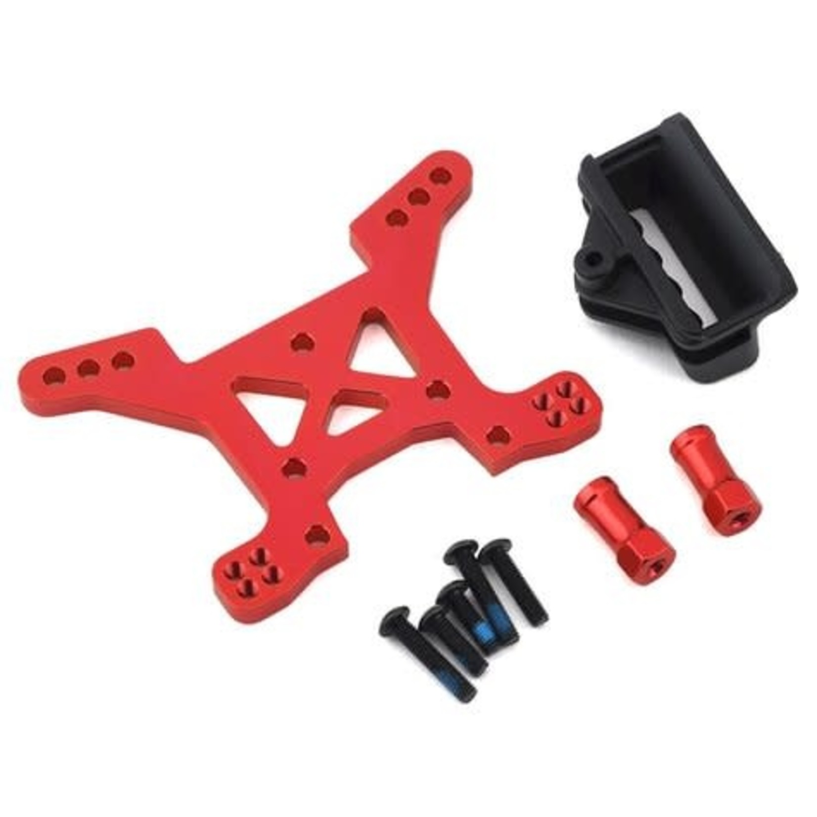 Traxxas #6739R Traxxas Aluminum Rustler 4X4 Front Shock Tower (Red)