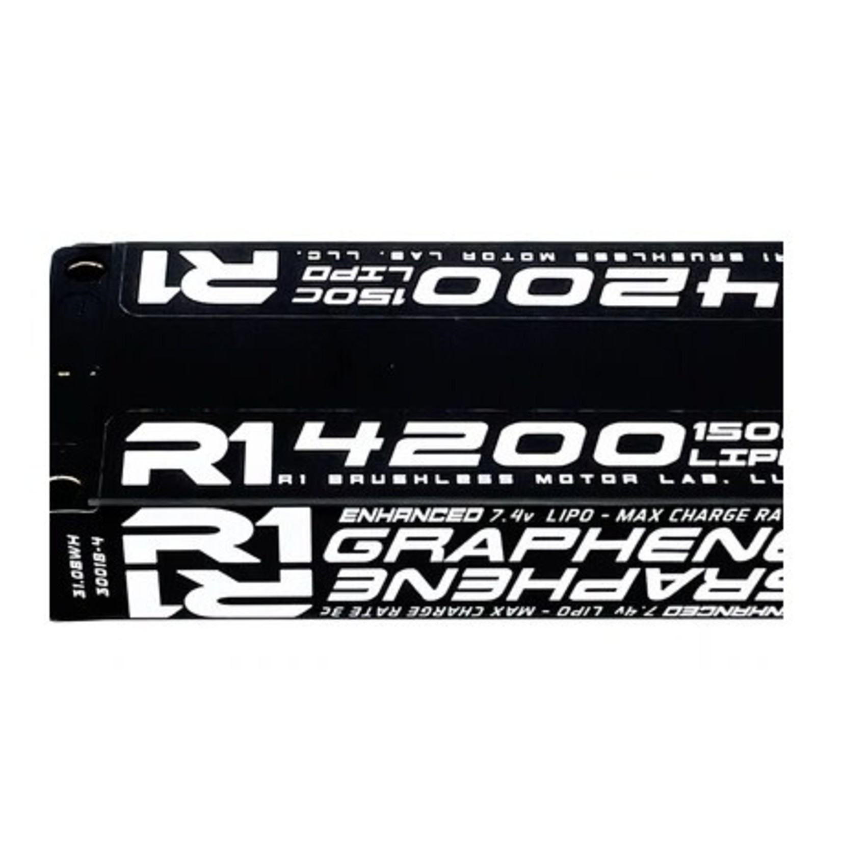 R1 Wurks R1 4200mah 150C 7.4V 2S LIPO Enhanced Graphene Low Profile Shorty Battery # 0300018-4