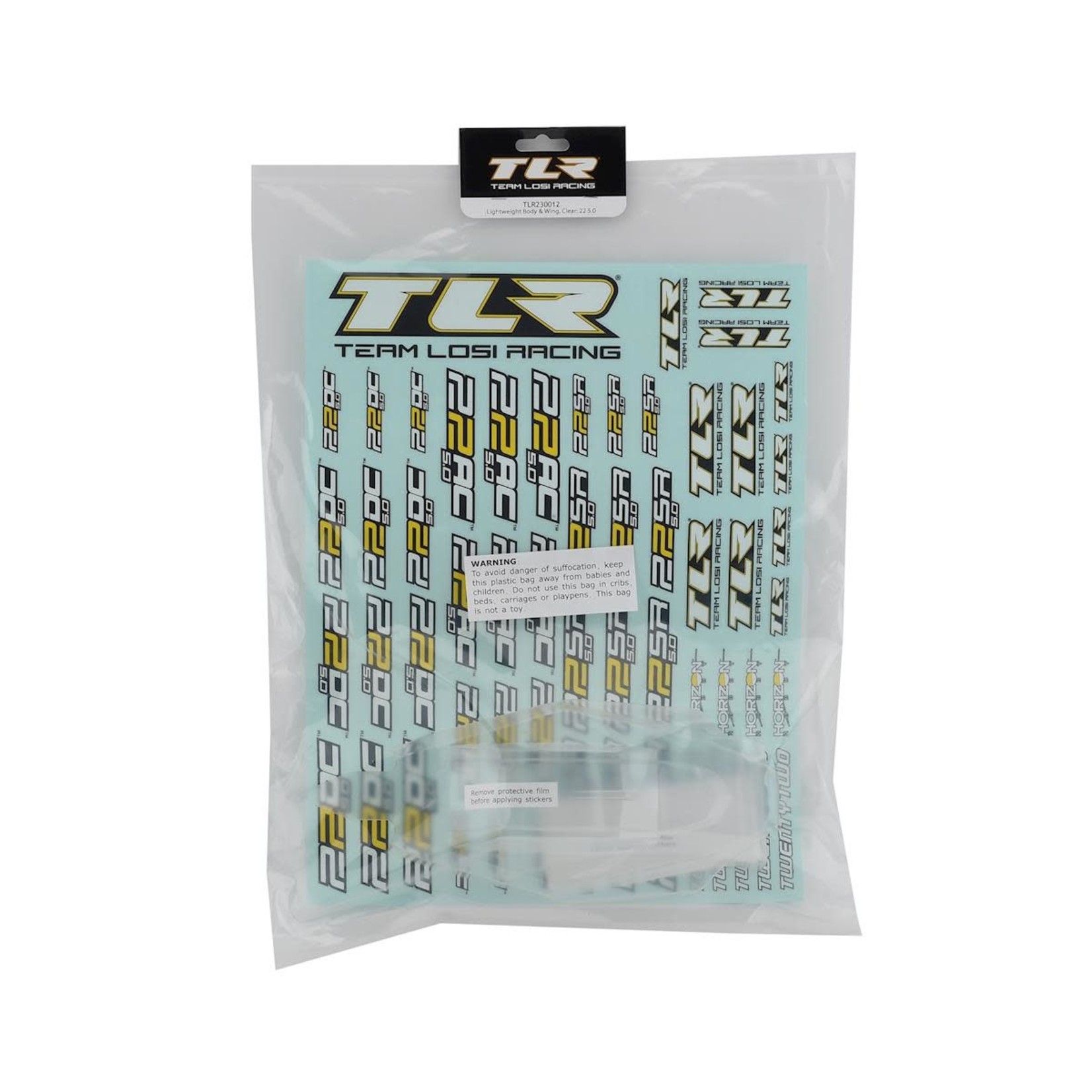 TLR Team Losi Racing 22 5.0 1/10 Buggy Body w/Wing (Lightweight) (Clear) #TLR230012
