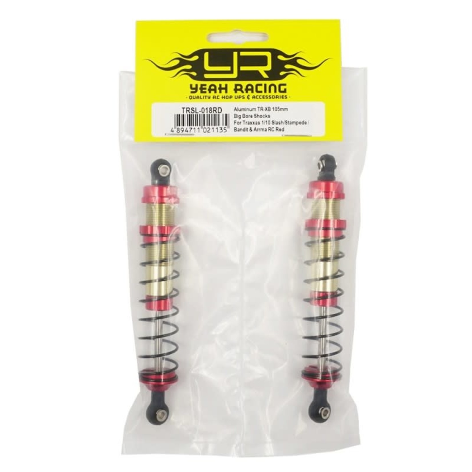 Yeah Racing Yeah Racing 105mm Aluminum TR-XB Big Bore Shocks (Red) (2) #TRSL-018RD