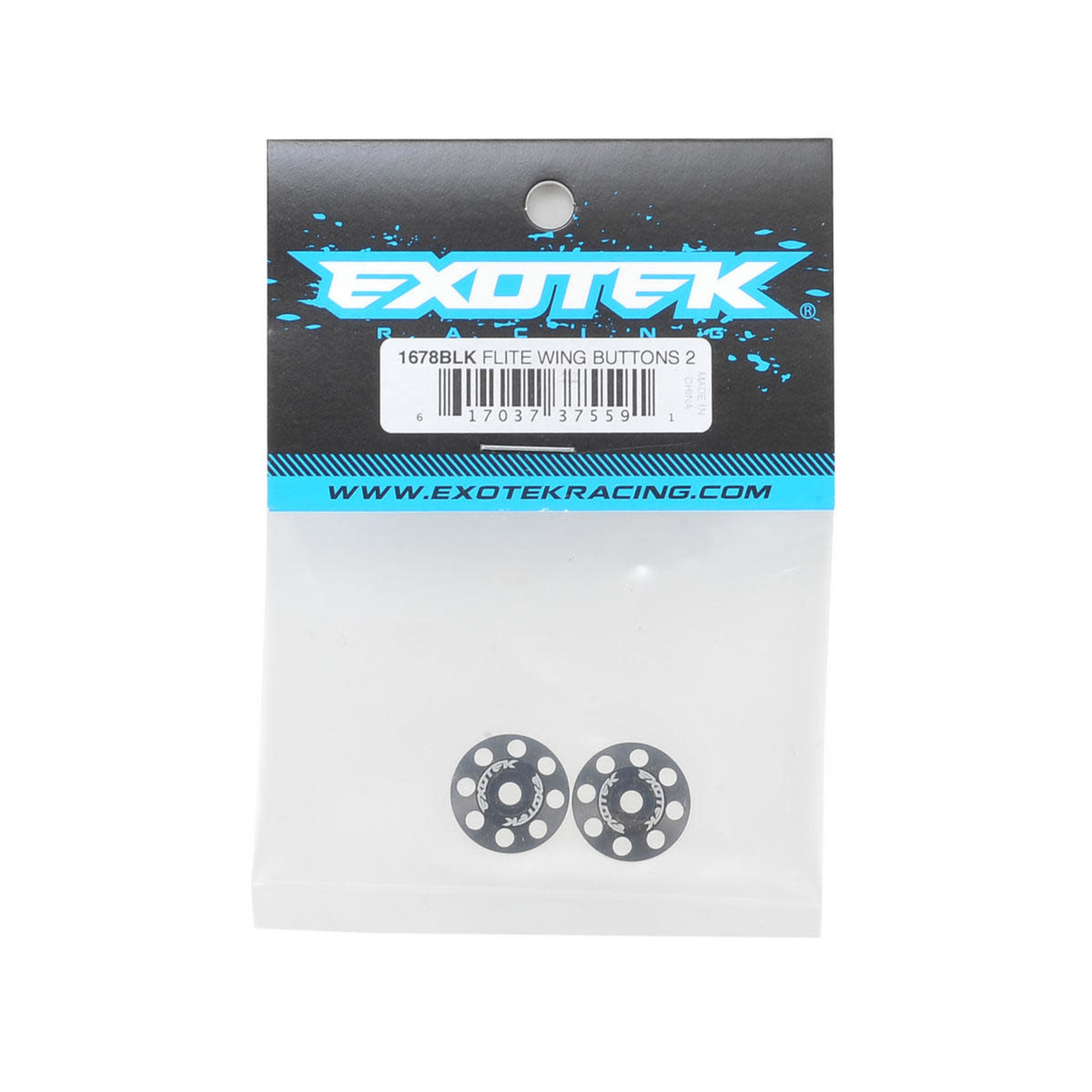 Exotek Exotek Flite V2 16mm Aluminum Wing Buttons (2) (Black) #1678BLK