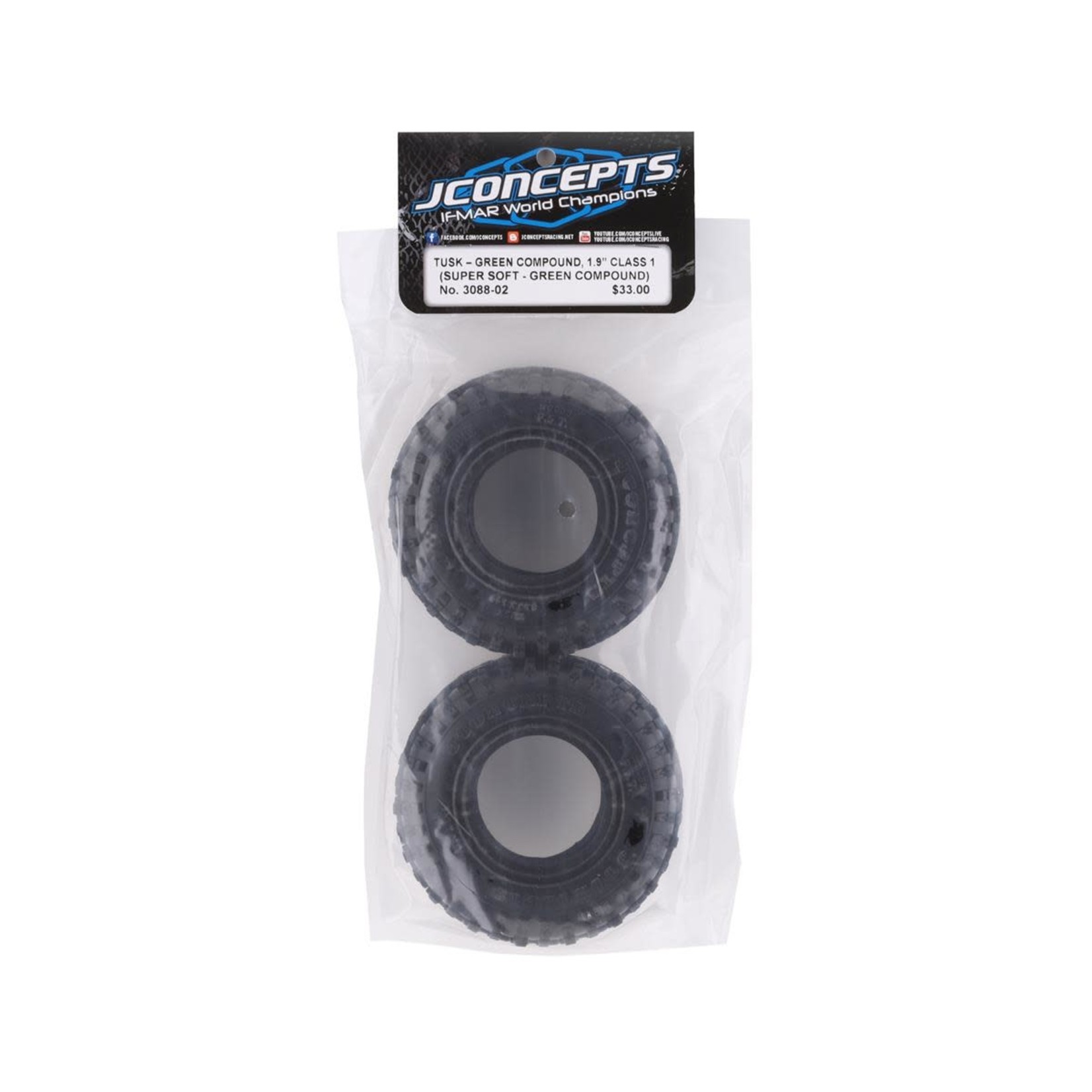 JConcepts #3088-02 JConcepts Tusk Scale Country 1.9" Class 1 Crawler Tires (3.93") (Green)