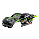 Traxxas Body, Sledge™, green/ window, grille, lights decal sheet (assembled with front & rear body mounts and rear body support for clipless mounting) #9511G
