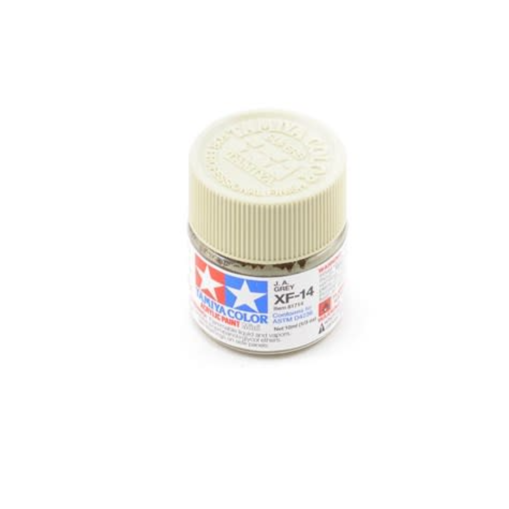 Tamiya #81714 Tamiya Acrylic Mini XF-14 J.A. Flat Gray Paint (10ml)