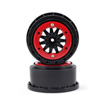 Pro-Line #2746-03 Pro-Line F-11 Bead-Loc Short Course Wheels (Black/Red) (2) w/12mm Hex (Slash Rear)