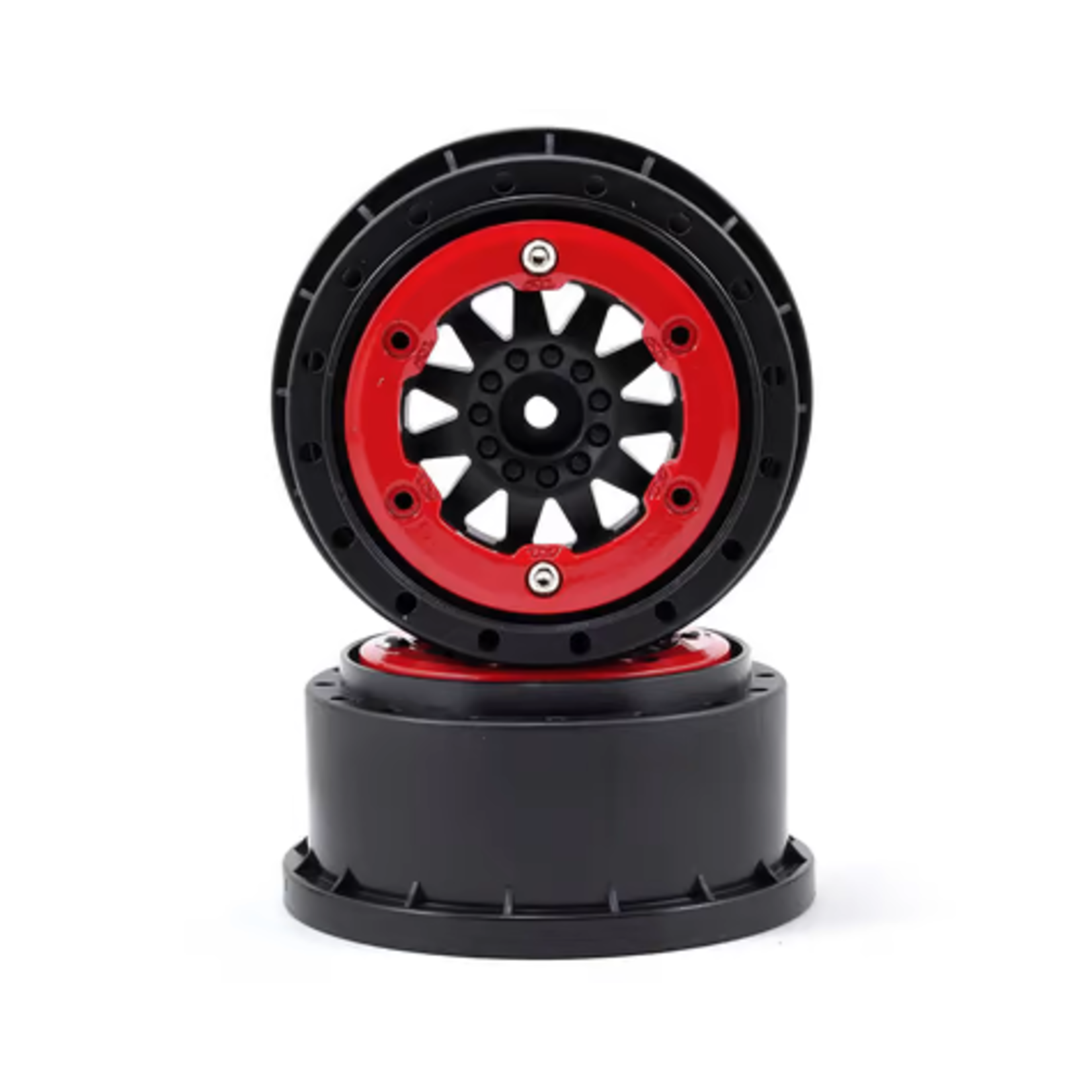 Pro-Line #2746-03 Pro-Line F-11 Bead-Loc Short Course Wheels (Black/Red) (2) w/12mm Hex (Slash Rear)