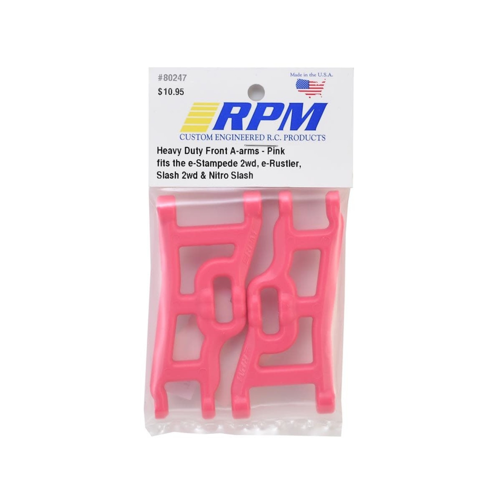RPM RPM Front A-Arms (Pink) (Rustler, Stampede & Slash) (2) #80247