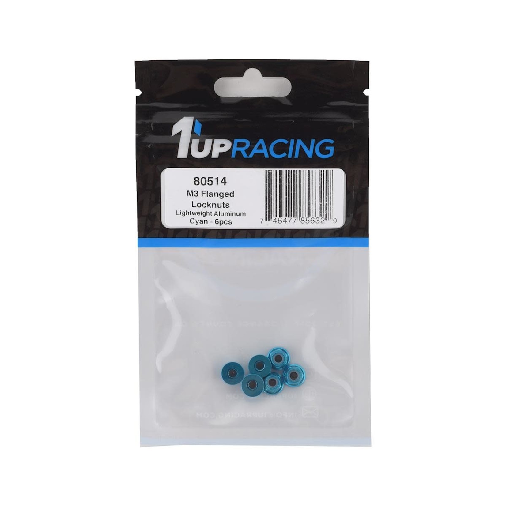 1UP Racing 1UP Racing 3mm Aluminum Flanged Locknuts (Blue) (6) #80514