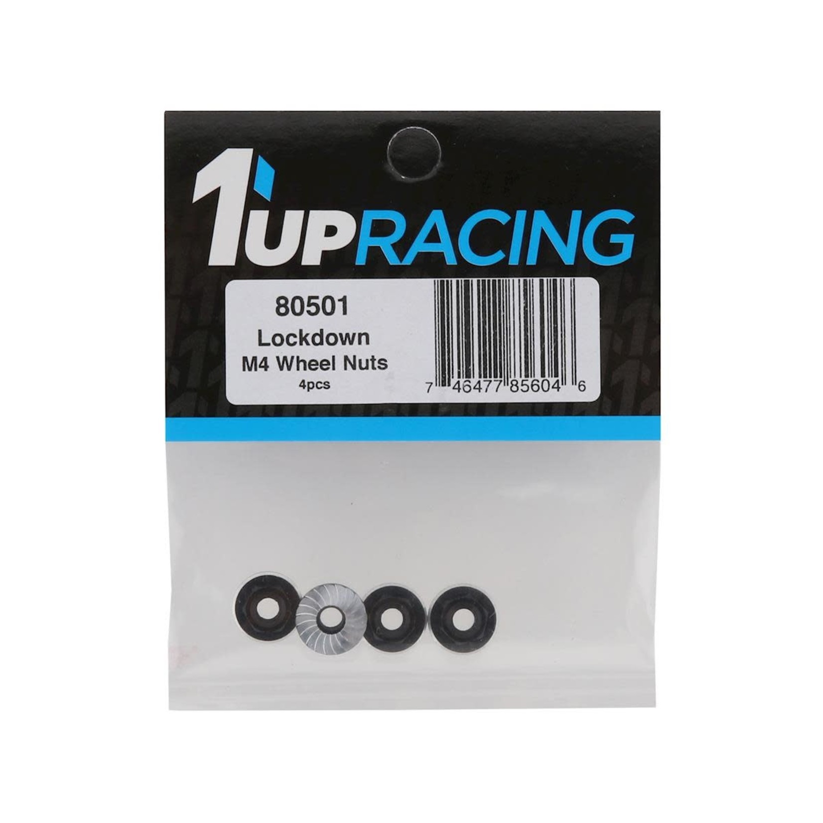 1UP Racing 1UP Racing Lockdown UltraLite 4mm Serrated Wheel Nuts (Black) (4) #80501