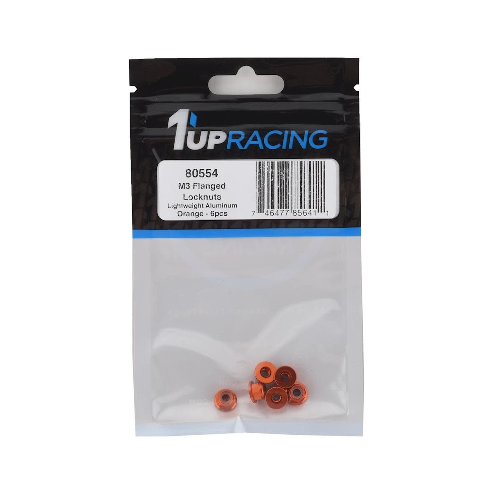 1UP Racing 1UP Racing 3mm Aluminum Flanged Locknuts (Orange) (6) #80554