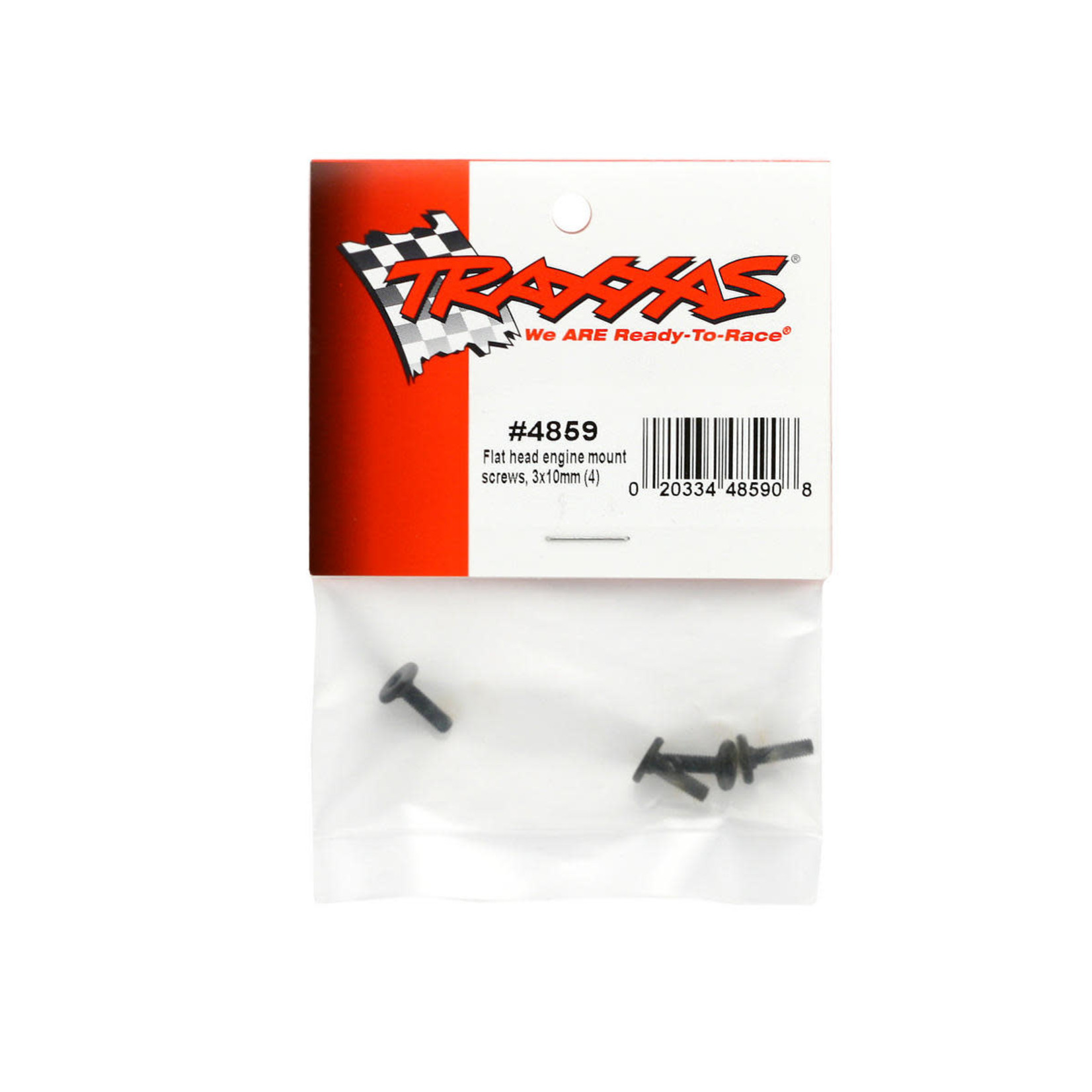 Traxxas #4859 Traxxas 3x10 Flat Head Engine Mount Hex Screw (4)