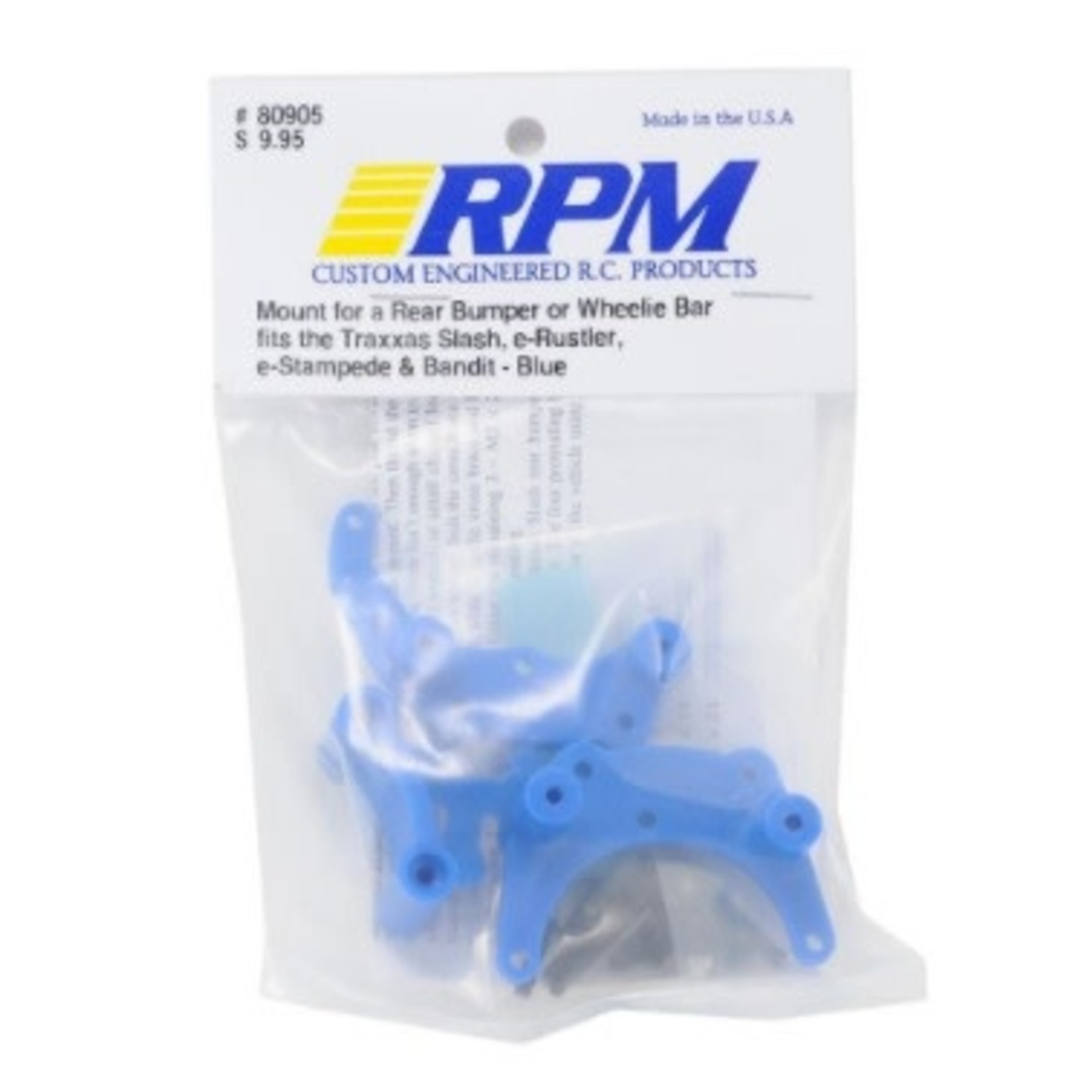 RPM RPM Bumper Mount (Blue) (Rustler/Stampede/Bandit/Slash) #80905