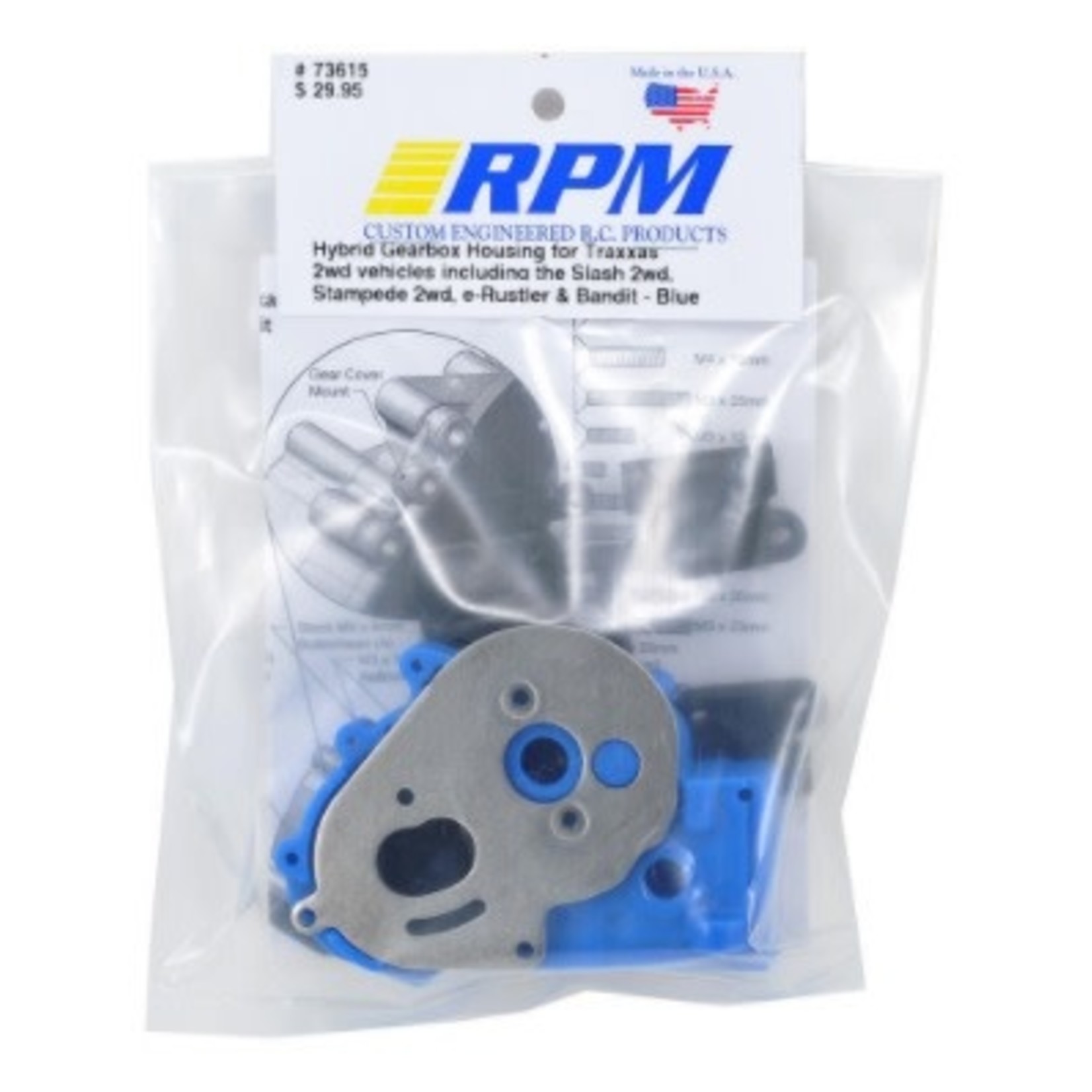 RPM RPM Hybrid Gearbox Housing & Rear Mount Kit (Blue) #73615