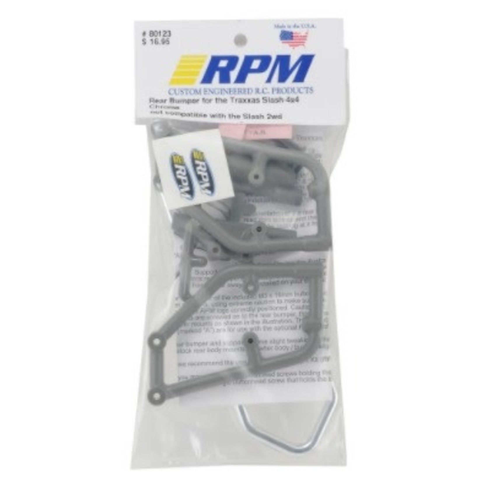RPM RPM Rear Bumper (Chrome) (Slash 4x4) #80123