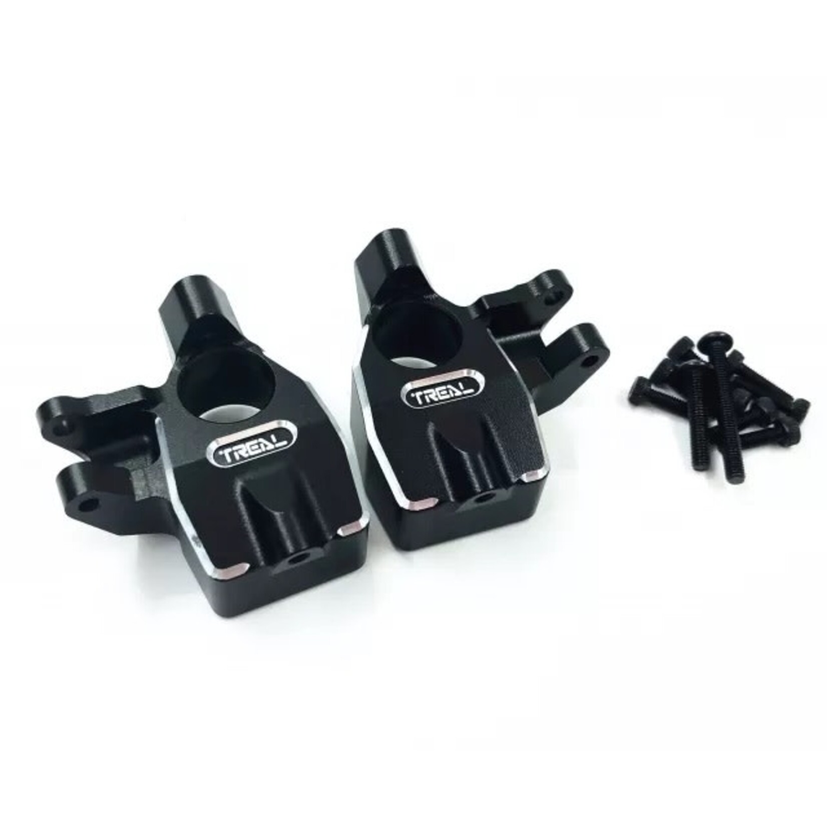 Treal #X002OZWZAN Treal Axial Capra UTB/SCX10 III Aluminum Front Inner Portal Covers Steering Knuckles (Black)