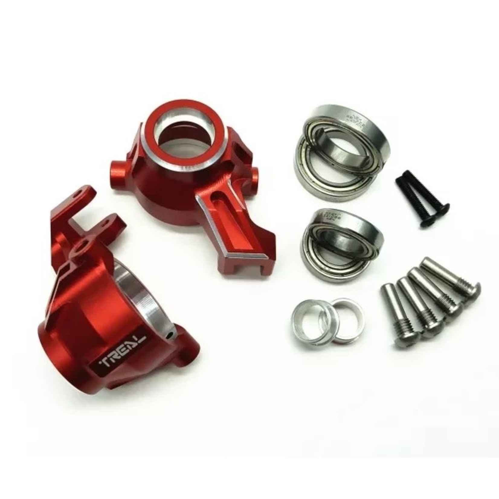 Treal #X002OD7SQ1 Treal Traxxas Maxx Front Knuckles Arms Set (Red)