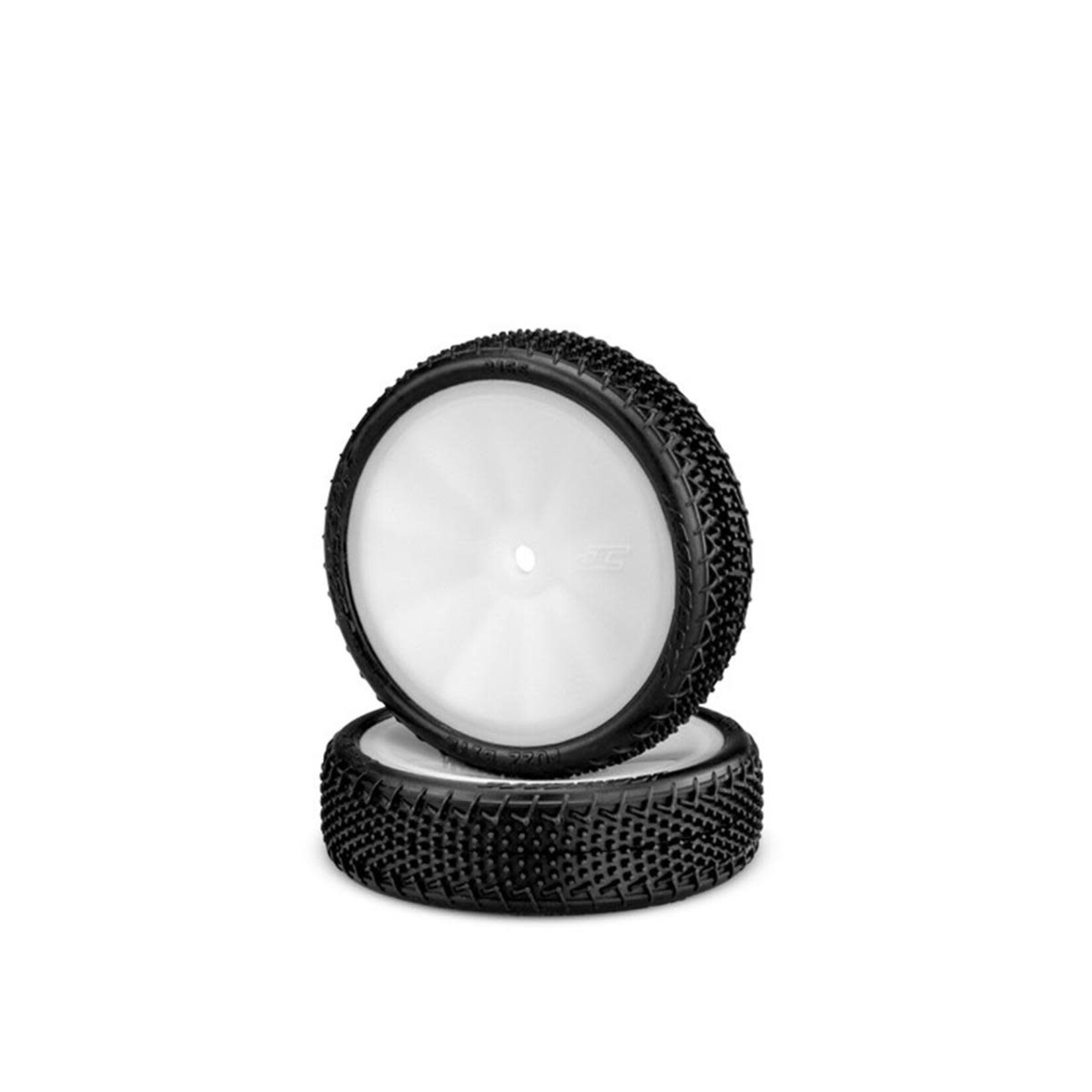 JConcepts #3165-101011 JConcepts Fuzz Bite LP 2.2" Pre-Mounted 2WD Front Buggy Tires (White) (2) (Pink) (Carpet) w/12mm Hex