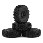 JConcepts #4023-3594 JConcepts Tusk 1.0" Pre-Mounted Tires w/Hazard Wheel (Black) (4) (Gold) w/7mm Hex