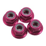 Traxxas #1747P Traxxas 4mm Aluminum Flanged Serrated Nuts (Pink) (4)
