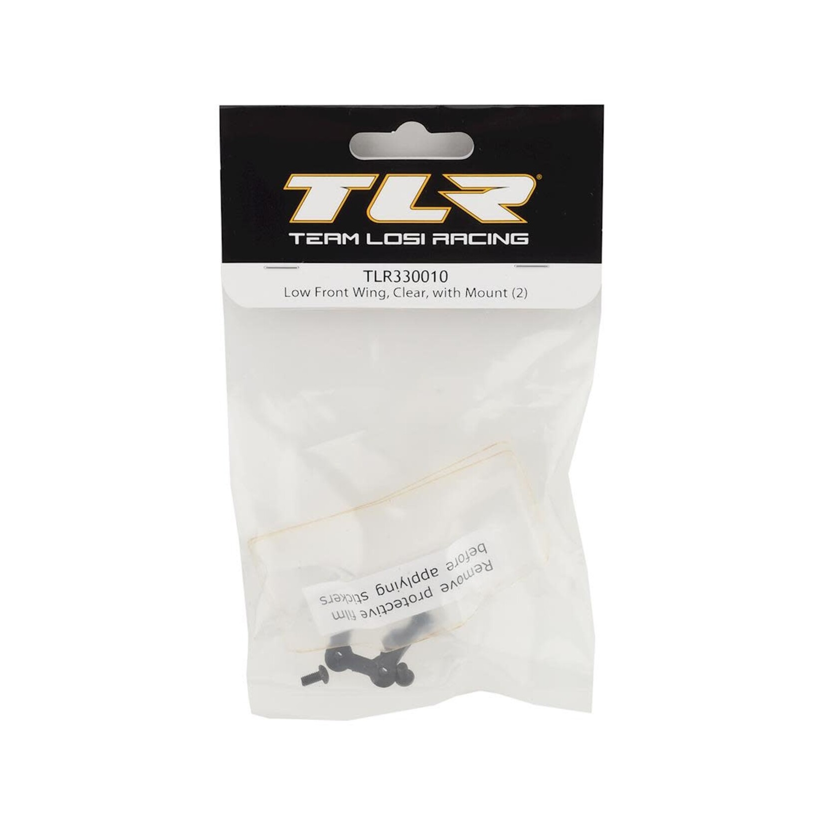TLR #TLR330010 Team Losi Racing Low Front Wing w/Mount (Clear) (2)