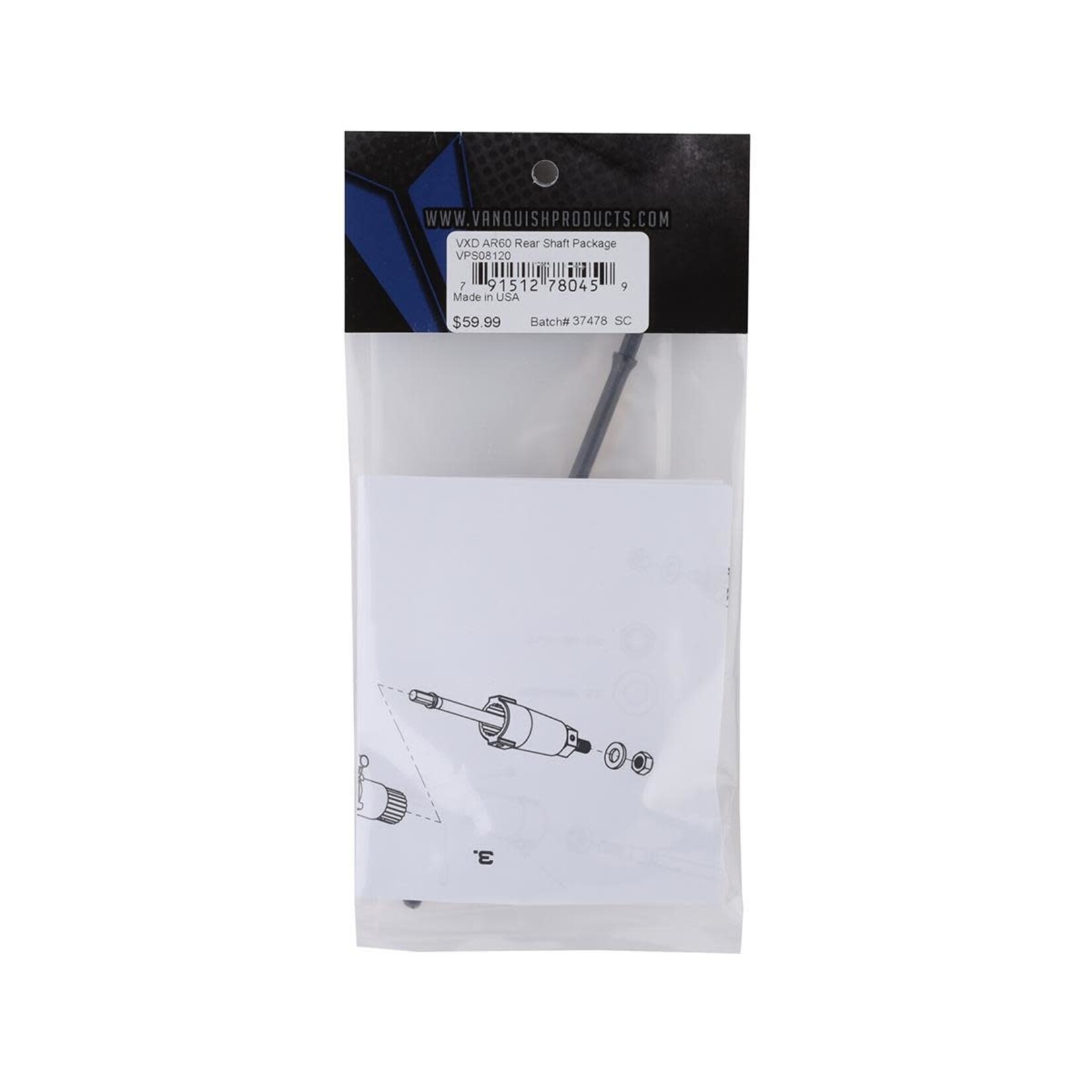 Vanquish Products #VPS08120  Vanquish Products VXD AR60 Rear Axle Shaft Package