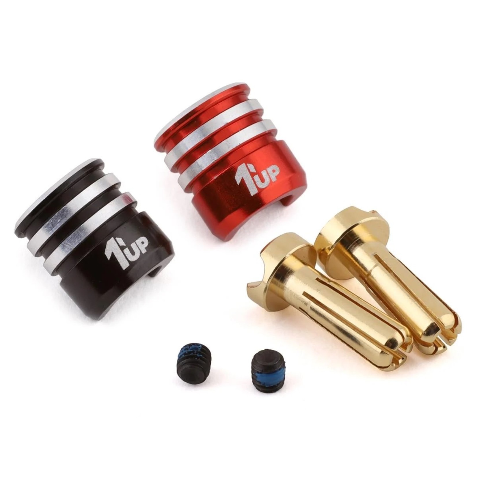 1UP Racing 1UP Racing Heatsink Bullet Plug Grips w/4mm Bullets (Black/Red) #190435